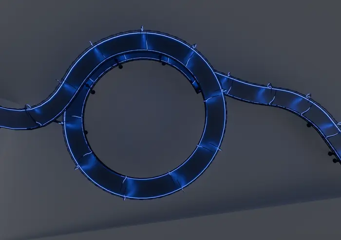 City Bridge concept render — interior ceiling with curved accent lighting