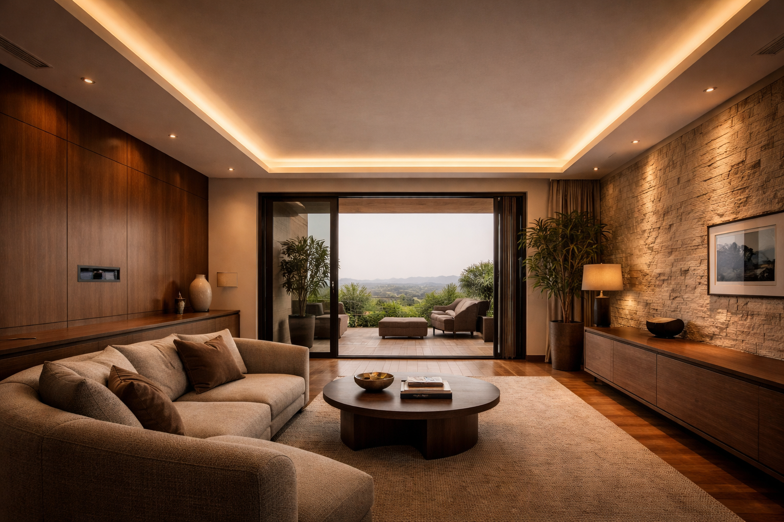 Smart living space with intelligent climate and lighting systems